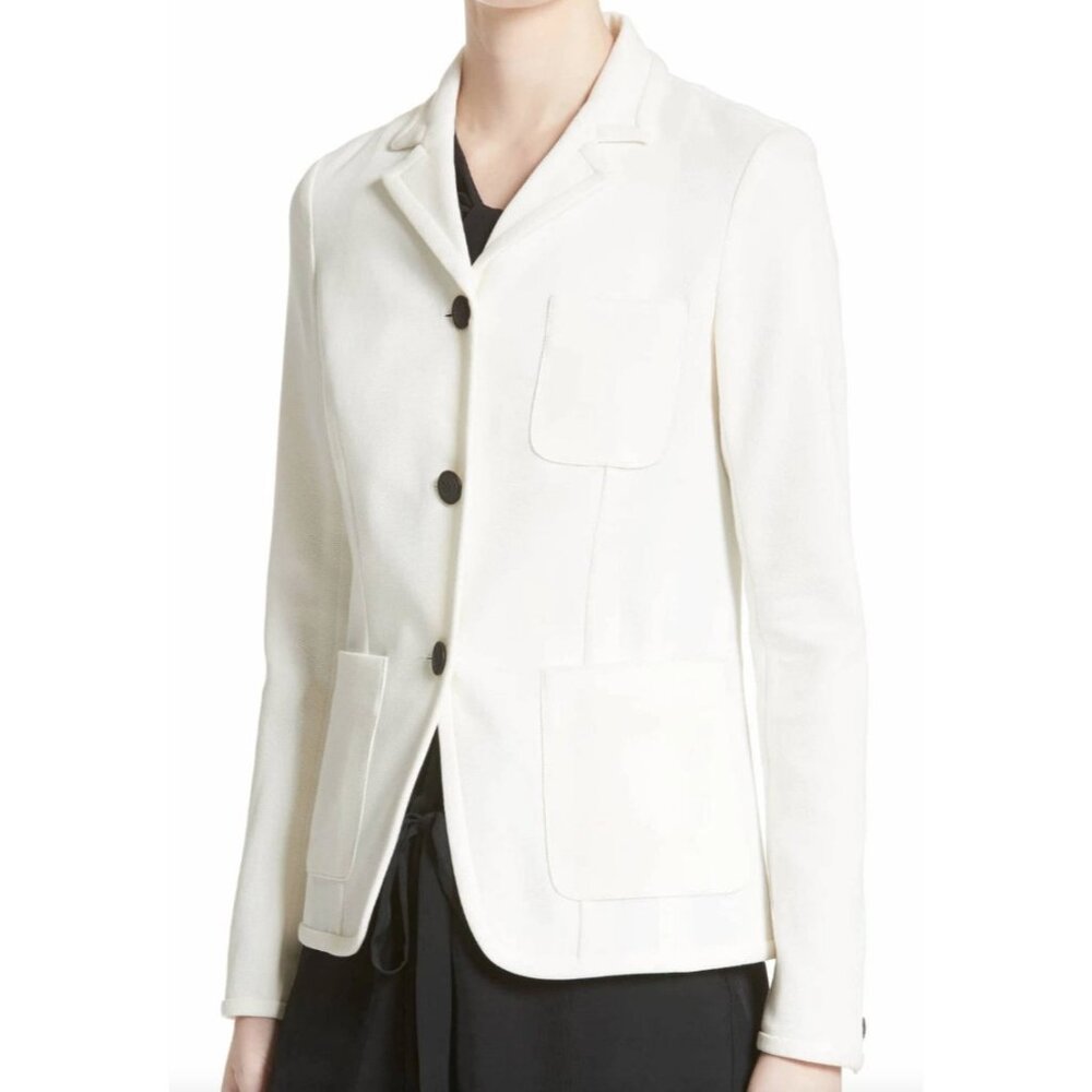 Rag & Bone Blazer Womens 4 White Cotton Lined‎ Tailored Jacket Workwear